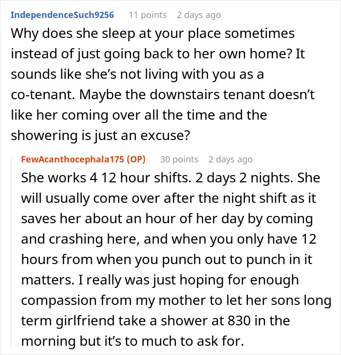Woman Quietly Stops Visiting BF After His Housemate Complains About Her Showering, Causes Family Drama