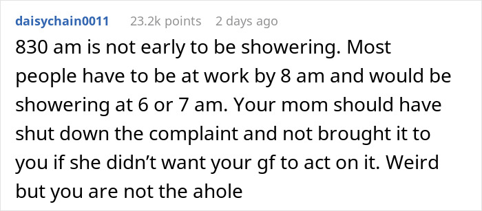 Woman Quietly Stops Visiting BF After His Housemate Complains About Her Showering, Causes Family Drama