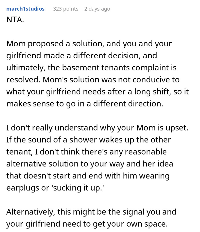 Woman Quietly Stops Visiting BF After His Housemate Complains About Her Showering, Causes Family Drama