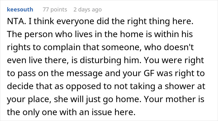 Woman Quietly Stops Visiting BF After His Housemate Complains About Her Showering, Causes Family Drama