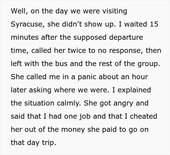 Always-Late Woman Tells Tour Guide To Wake Her Up, Gets Left Behind Instead