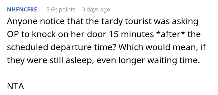 Always-Late Woman Tells Tour Guide To Wake Her Up, Gets Left Behind Instead