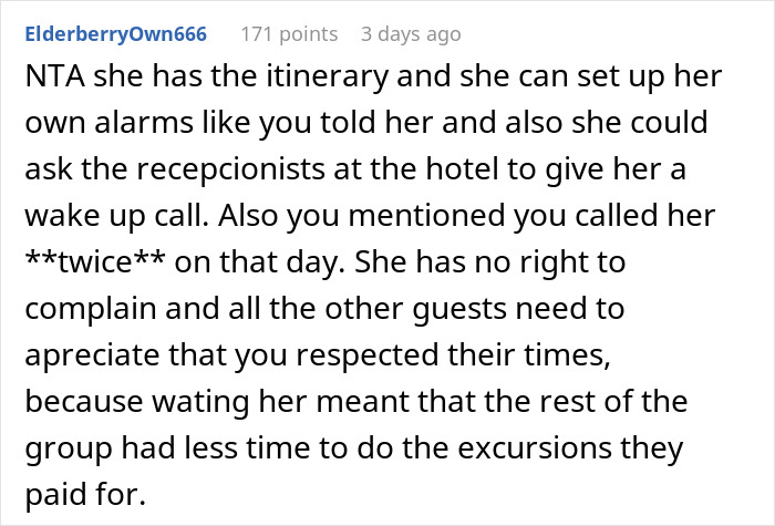 Always-Late Woman Tells Tour Guide To Wake Her Up, Gets Left Behind Instead