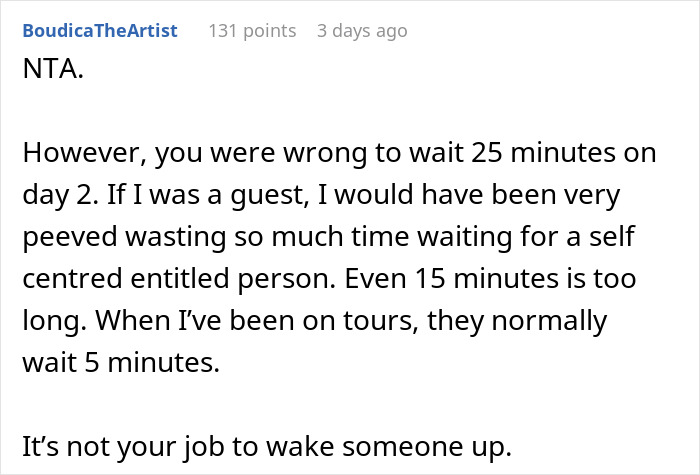 Always-Late Woman Tells Tour Guide To Wake Her Up, Gets Left Behind Instead