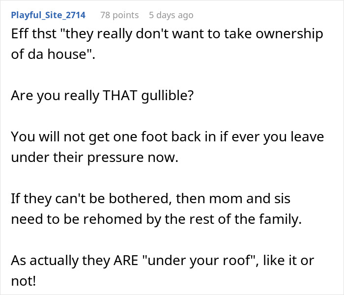 &#8220;You Took Our Sister&#8221;: Brother-In-Law Demands Man Leave His Own Home For Their Mother