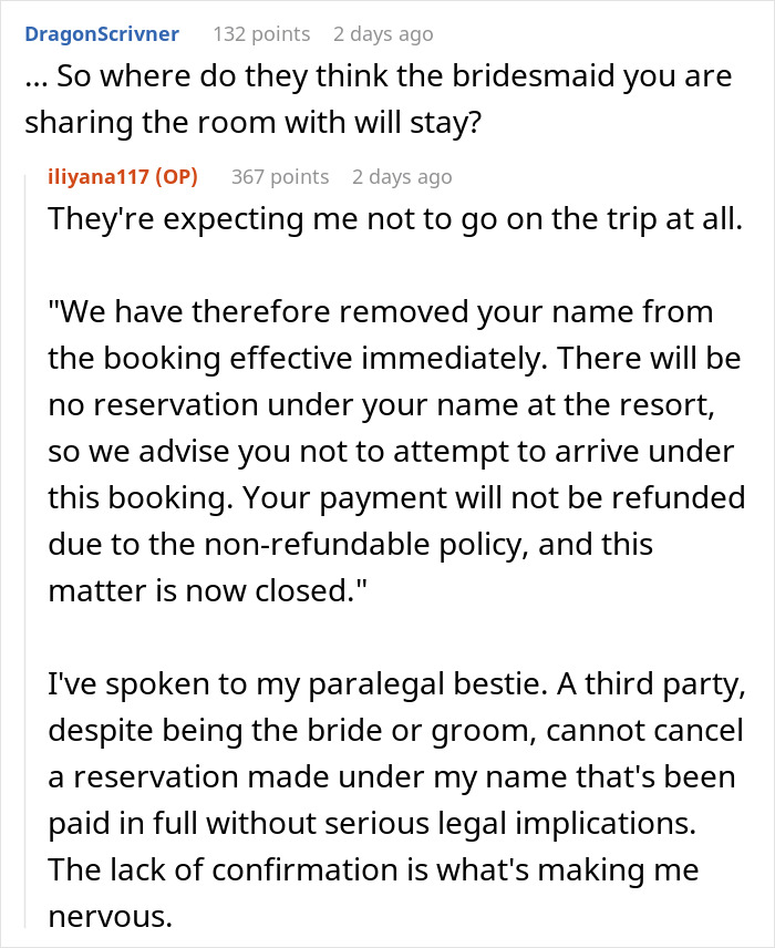 &#8220;They Were Bluffing&#8221;: Woman Outs Bride And Groom Trying To Sabotage Her Vacation