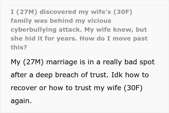 Man Learns His Wife’s Family Secretly Cyber-Bullied Him, Bans Them From Seeing His Son