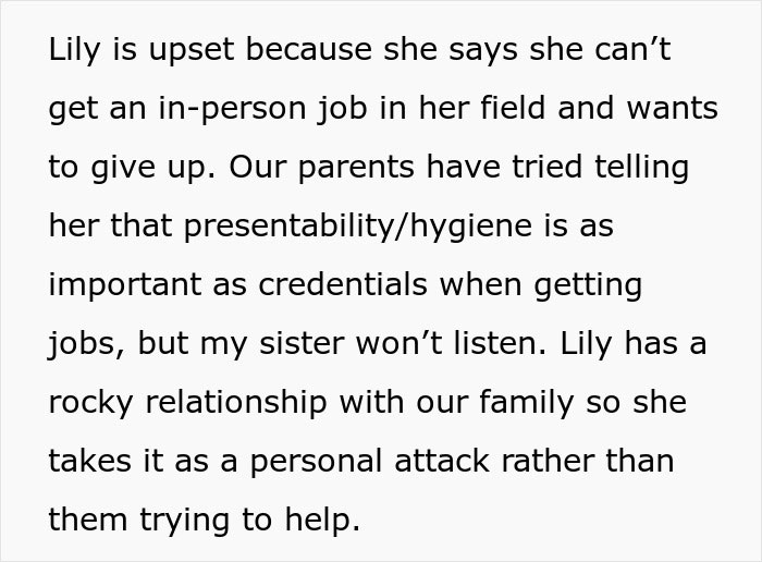 Woman Blames Sexism For Not Landing A Job, Gets Hit With A Brutal Reality Check From Sister