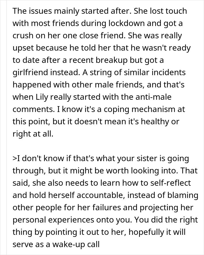 Woman Blames Sexism For Not Landing A Job, Gets Hit With A Brutal Reality Check From Sister