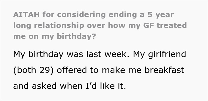 Man Expects Special Treatment From GF On His B-Day, Gets Doubts About His Relationship Instead