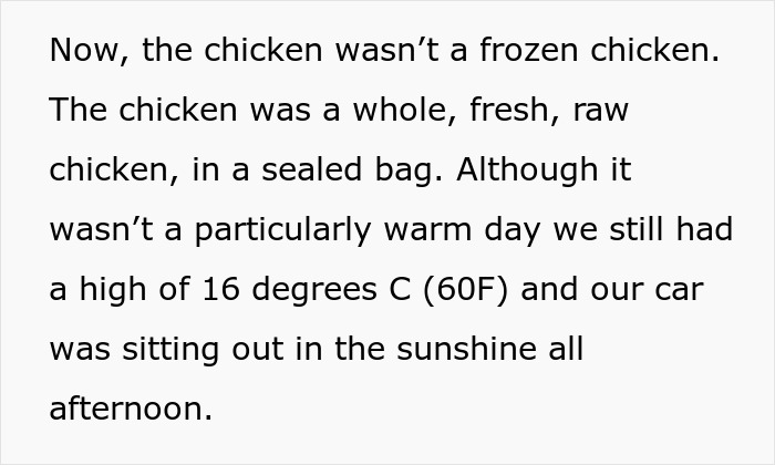 Wife Leaves Raw Chicken In Trunk For Hours, Husband Declares It Biohazard And Refuses Dinner