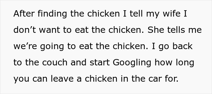 Wife Leaves Raw Chicken In Trunk For Hours, Husband Declares It Biohazard And Refuses Dinner