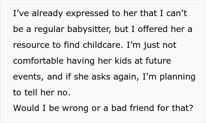 “I’m Just Tired”: Woman Decides She’ll No Longer Allow Her Friend To Bring Her Children To Events