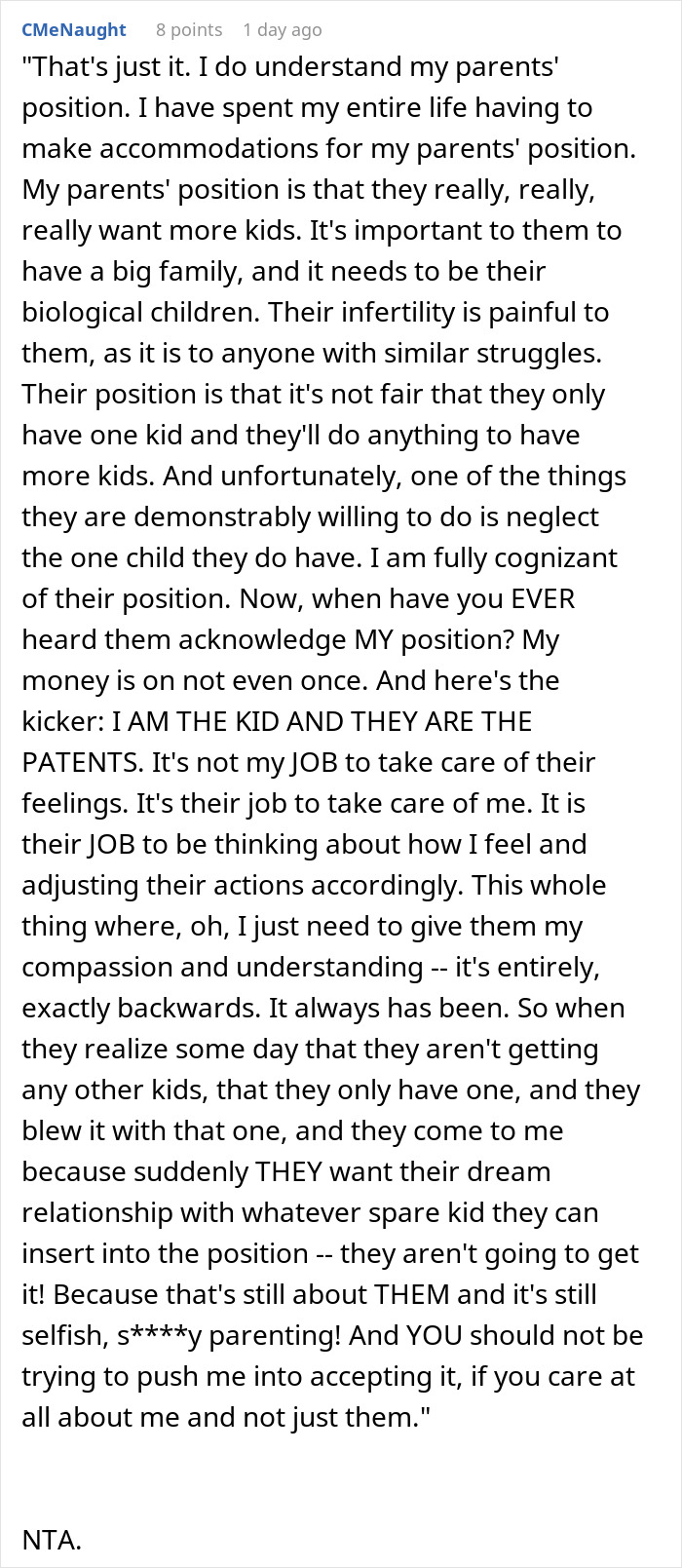 Parents Want Kids So Badly, They Forget The One They Had: “Can Never Make Up For Neglecting Me”