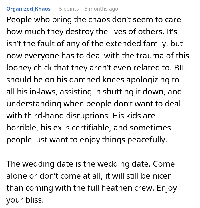 Man Saw BIL’s Ex Ruin Too Many Family Events, Make Sure She Doesn’t Do That On His Wedding