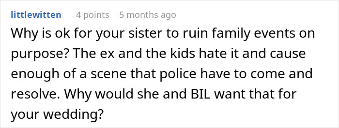 Man Saw BIL’s Ex Ruin Too Many Family Events, Make Sure She Doesn’t Do That On His Wedding