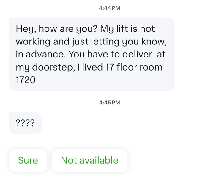 Instacart Shopper Refuses To Carry 168 Bottles And 14 Jugs Of Water Up 17 Floors: “You Have To Use The Stairs”