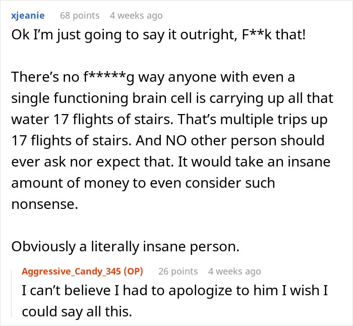 Instacart Shopper Refuses To Carry 168 Bottles And 14 Jugs Of Water Up 17 Floors: “You Have To Use The Stairs”
