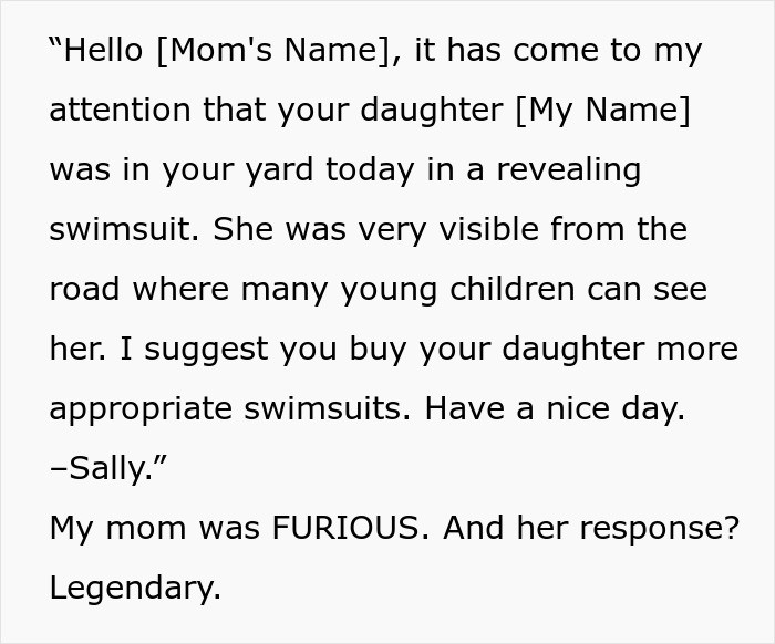 Woman Has A Problem With Neighbor’s Teen Wearing A Bikini In Private Yard, Gets Shut Up Pretty Fast
