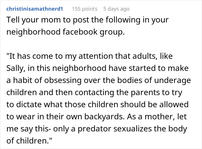 Woman Has A Problem With Neighbor’s Teen Wearing A Bikini In Private Yard, Gets Shut Up Pretty Fast