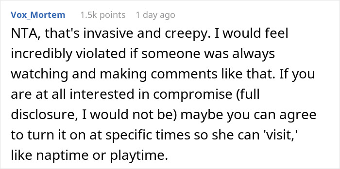 Mom Disables MIL’s Baby Cam Access After Realizing She’s Always Spying On Her Too