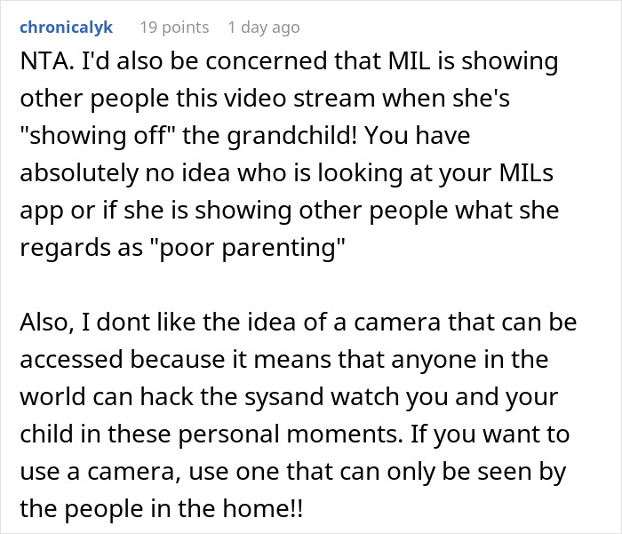 Mom Disables MIL’s Baby Cam Access After Realizing She’s Always Spying On Her Too
