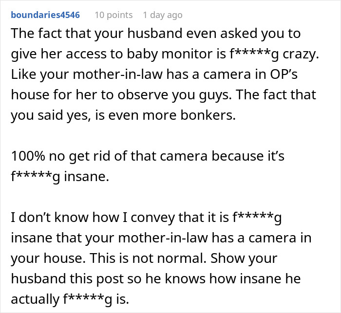 Mom Disables MIL’s Baby Cam Access After Realizing She’s Always Spying On Her Too