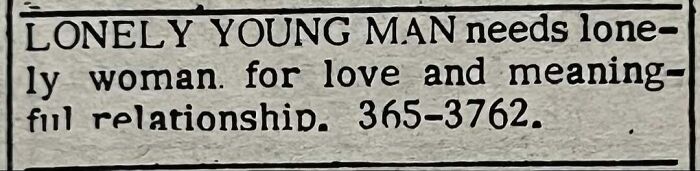 “Ex-Nun Starved For Romance”: 85 Ads From The “Personals” Column That Show People Haven’t Changed
