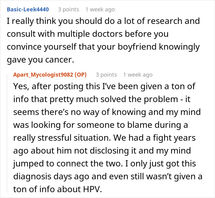 Woman Can’t Help But Resent Healthy BF While She Has Cancer Because Of HPV He Had In The Past