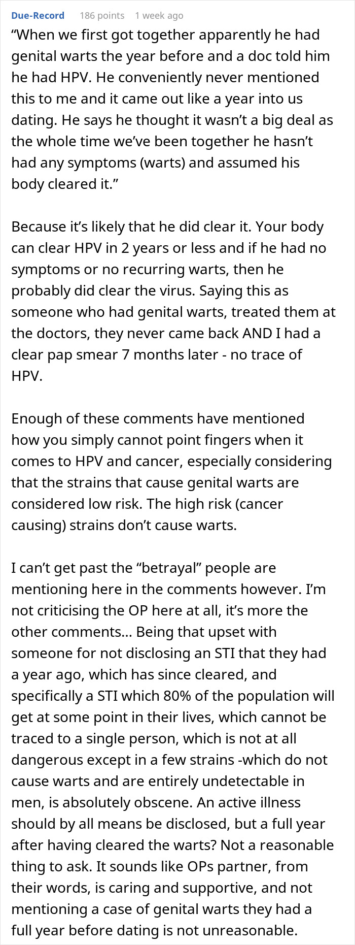 Woman Can’t Help But Resent Healthy BF While She Has Cancer Because Of HPV He Had In The Past