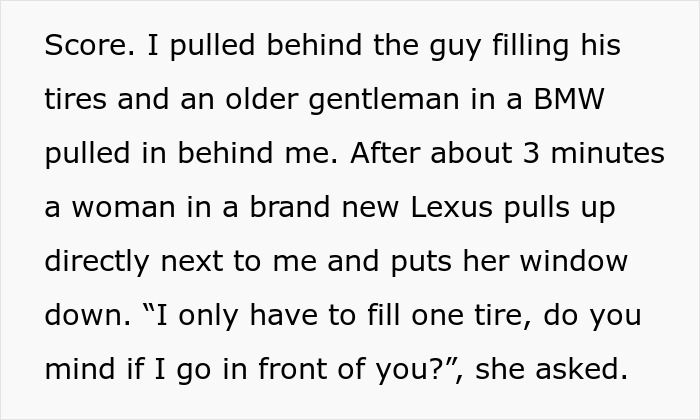 Lady In Brand New Lexus Skips Air Pump Line, Ends Up Trapped Between Curbs And Petty Justice