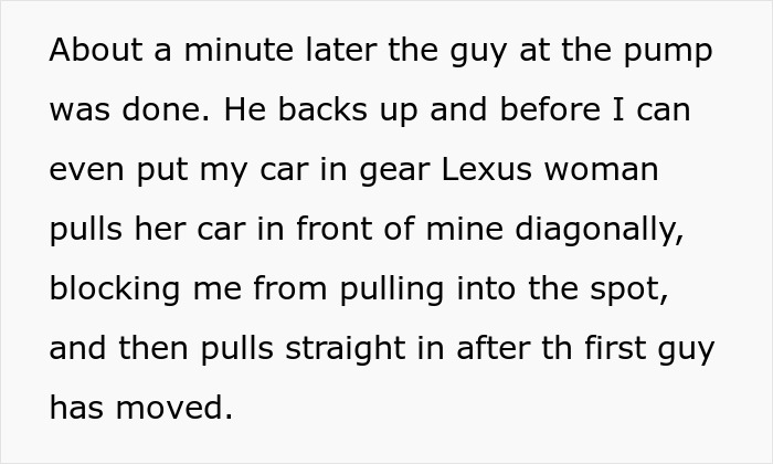 Lady In Brand New Lexus Skips Air Pump Line, Ends Up Trapped Between Curbs And Petty Justice