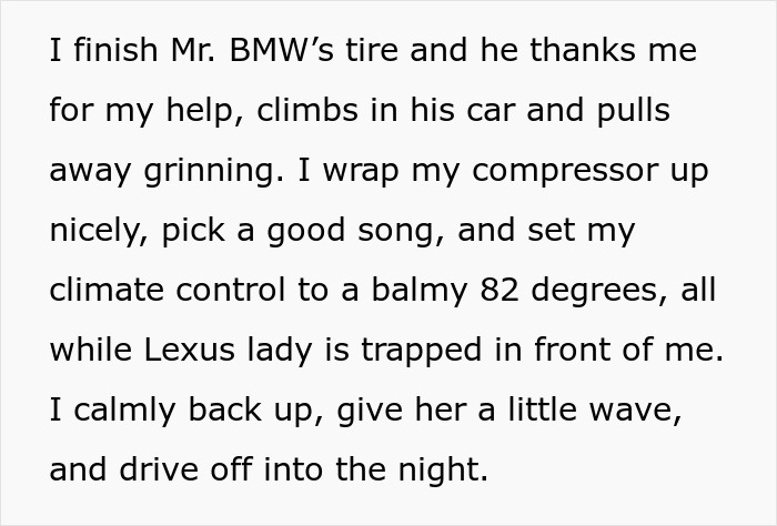 Lady In Brand New Lexus Skips Air Pump Line, Ends Up Trapped Between Curbs And Petty Justice
