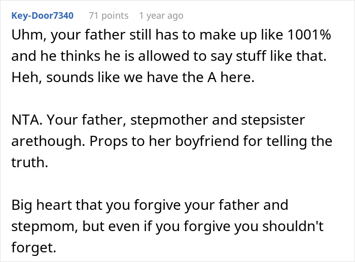 Woman Disowned After Stepsister Lied About Her, Years Later Dad Demands She Forgive And Move On