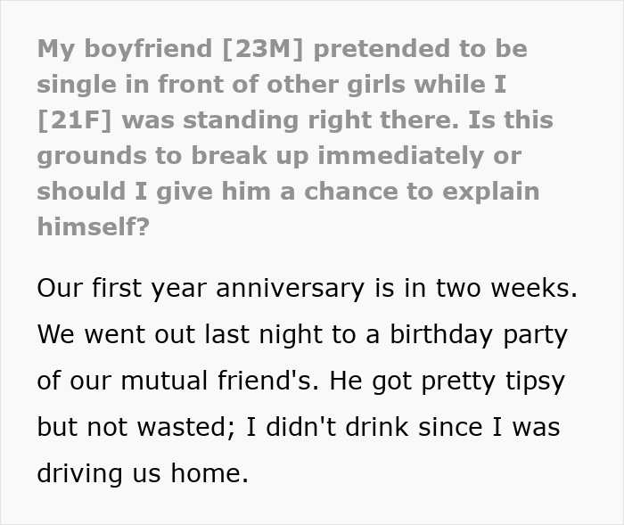 Guy Pretends To Be Single At A Party, Makes Up Dumb Excuses When GF Confronts Him