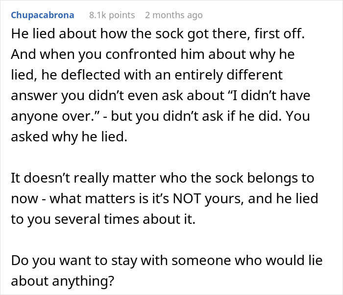 Woman Finds Mysterious Sock At Home, But It’s Her Boyfriend’s Reaction That Shocks Her