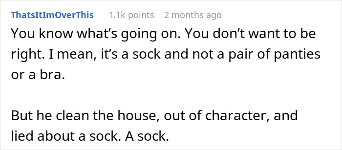 Woman Finds Mysterious Sock At Home, But It’s Her Boyfriend’s Reaction That Shocks Her