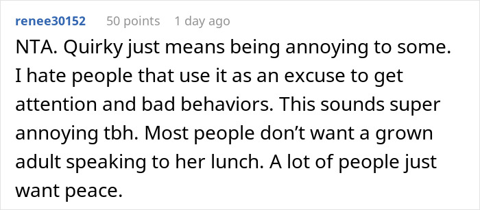Worker Confronts Woman Over Bizarre Lunchtime Ritual, Office Claims She Went Too Far With Criticism