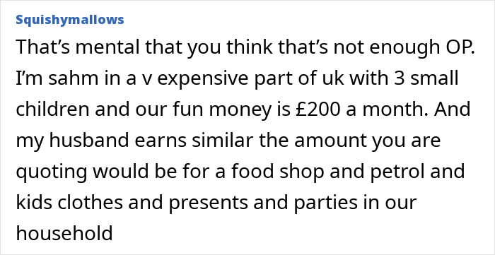 Woman On A 12-Month Hiatus From Work, Expects More Money Than The £150/Week That Husband Gives