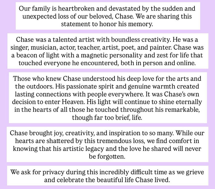 Chase Filandro Takes His Own Life At Just 20 Years Old