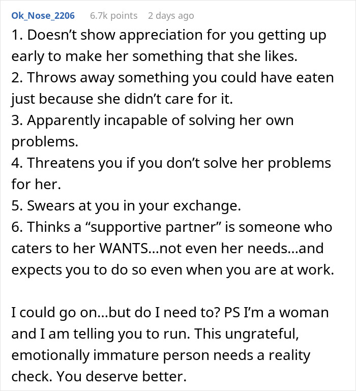 Man Cooks Food For GF But She Throws It Away, He Has Enough And Dumps Her