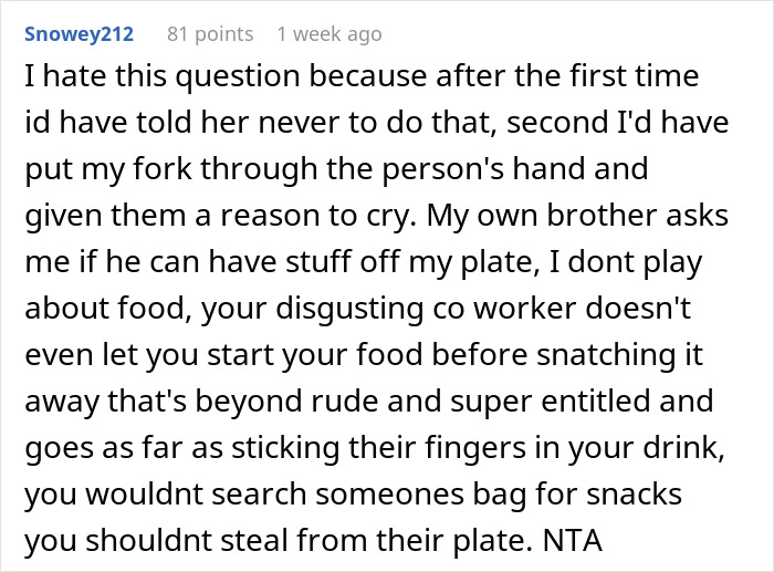 Woman Reaches Breaking Point After Coworker Grabs Food From Her Birthday Brunch Plate