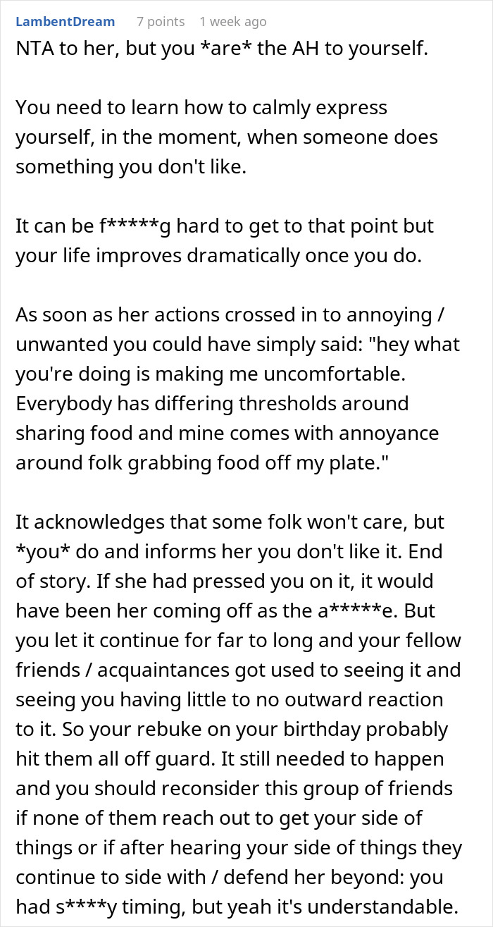Woman Reaches Breaking Point After Coworker Grabs Food From Her Birthday Brunch Plate