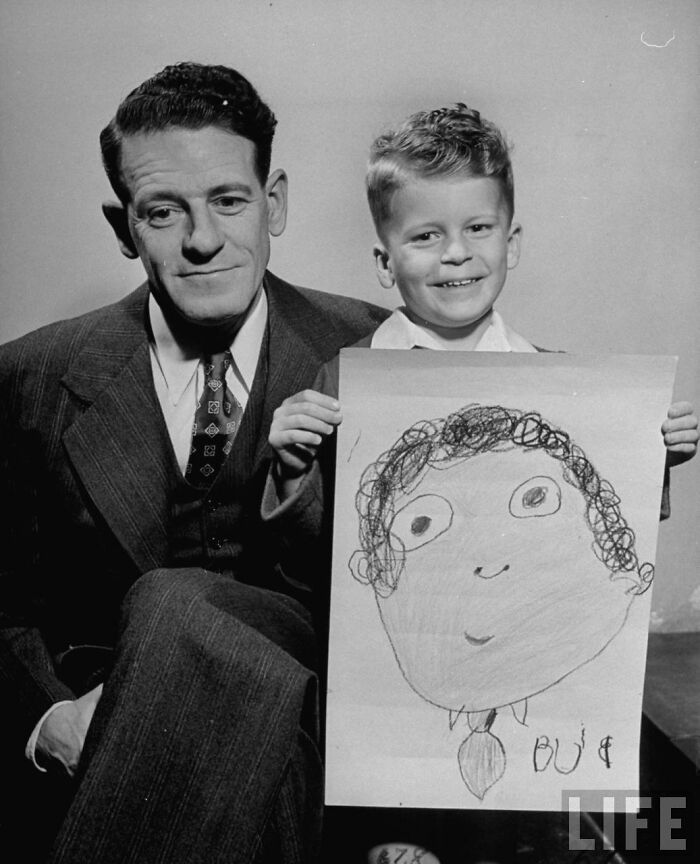 Back In 1949, Kids Were Told To Draw Their Dads From Memory, These 8 Photos Show What Happened