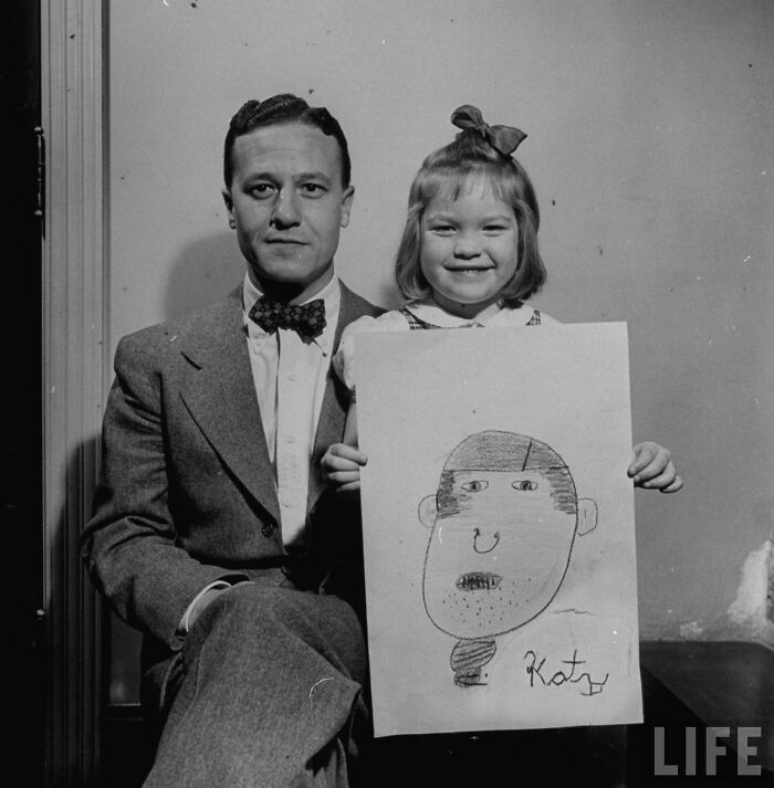 Back In 1949, Kids Were Told To Draw Their Dads From Memory, These 8 Photos Show What Happened