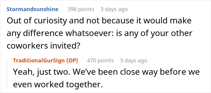 Person Flabbergasted By Coworker Who Goes To HR After Not Getting An Invitation To Their Wedding