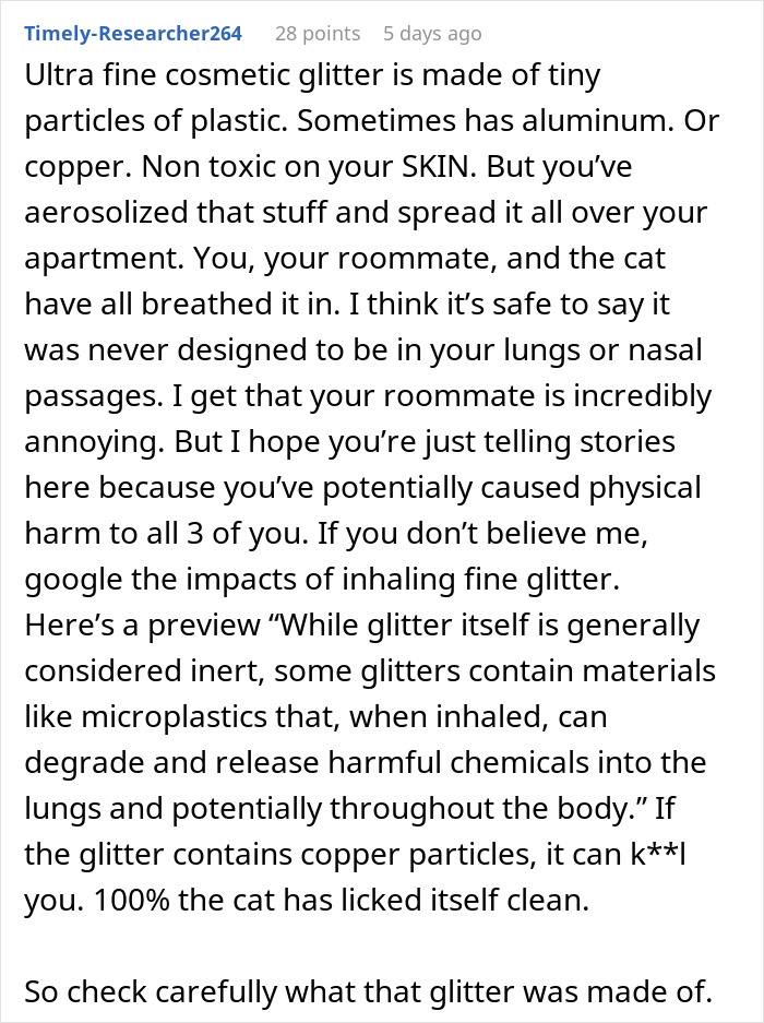 Roommate Steals Woman&#8217;s Stuff, So She Turns The Apartment Into A Sparkly Trap