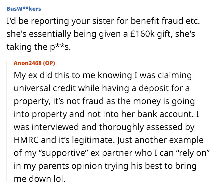 “You’re Greedy And Disgusting”: Parents Slam Daughter For Questioning Their £160K Gift For Sister