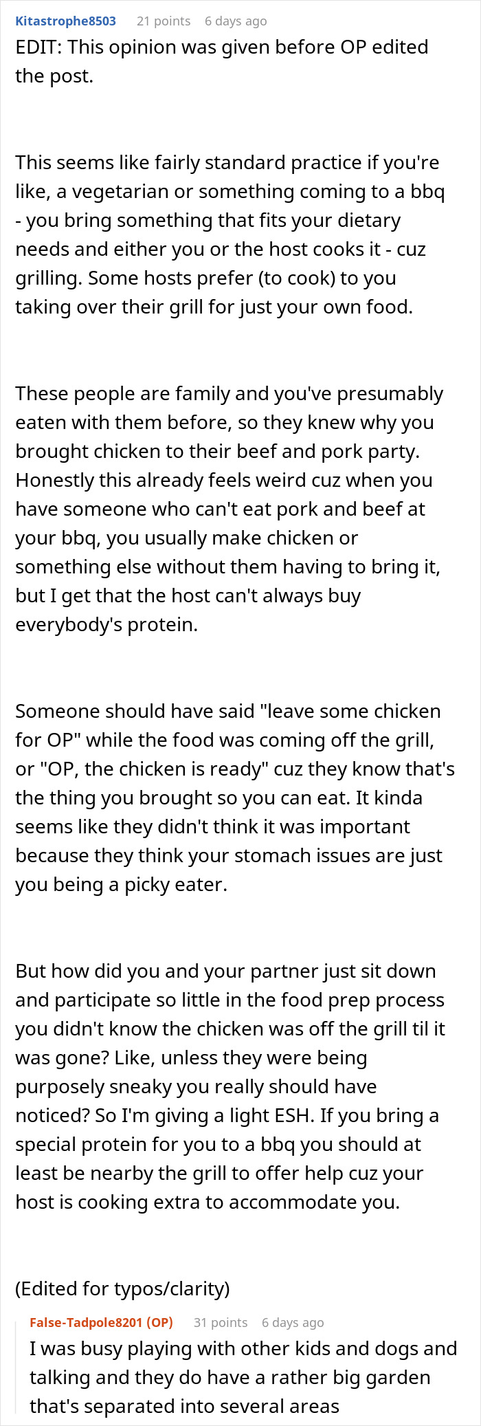 Woman With Dietary Needs Brings Food, In-Laws Eat It All, Call Her Names