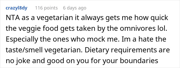 Woman With Dietary Needs Brings Food, In-Laws Eat It All, Call Her Names